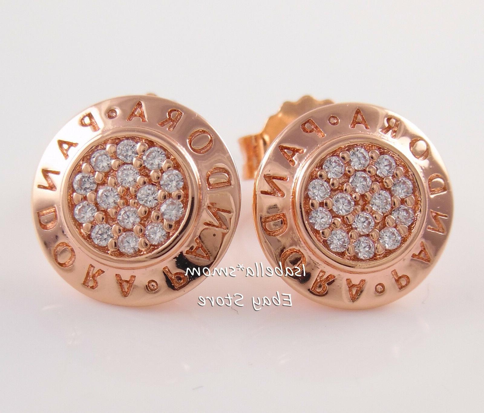 originale con griffe rosa placcato oro orecchini