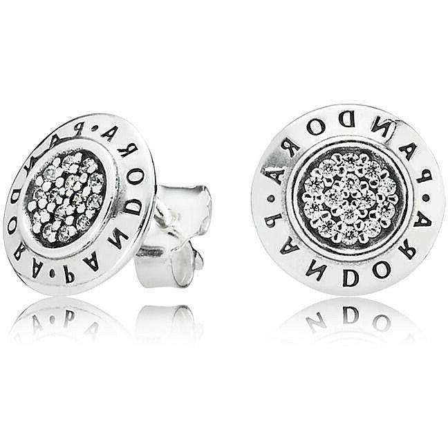 originale orecchini a lobo scintillanti con logo