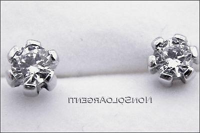 oro 750 bianco 18kt paio orecchini perno