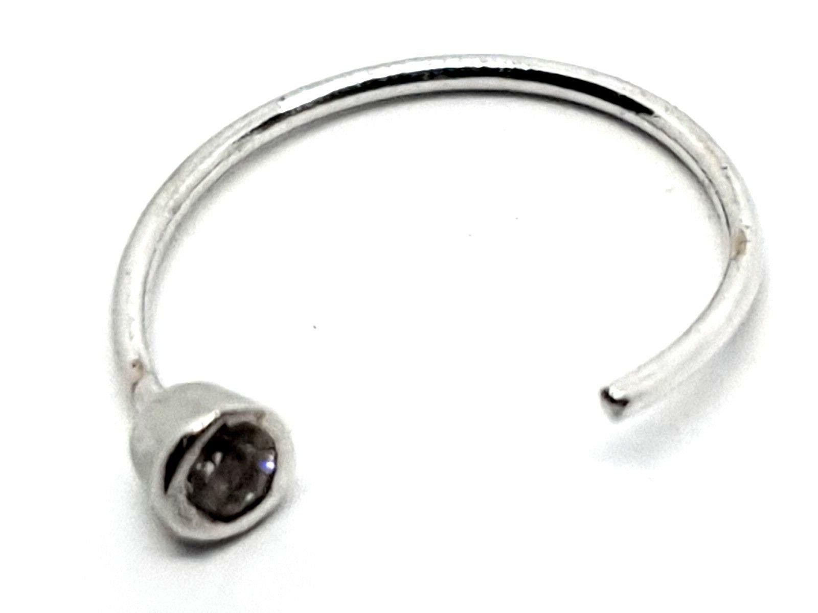 oro bianco naso anello 9k stretto 2mm