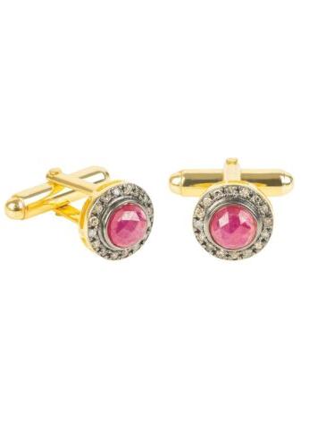 oro diamante gemma gemelli rosso rubino regalo