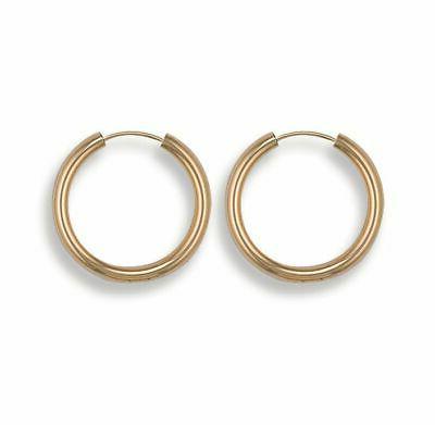 oro giallo cerchietti orecchini 20mm