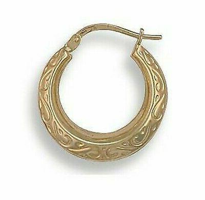 oro giallo modellato creole orecchini 20mm