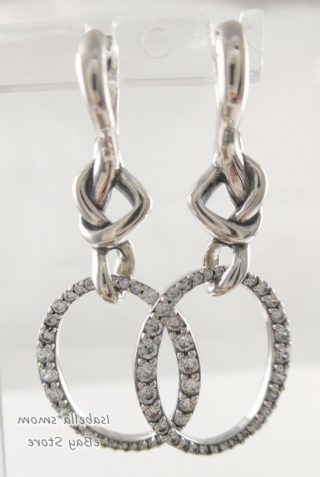 ovale annodate cuore autentico argento goccia orecchini