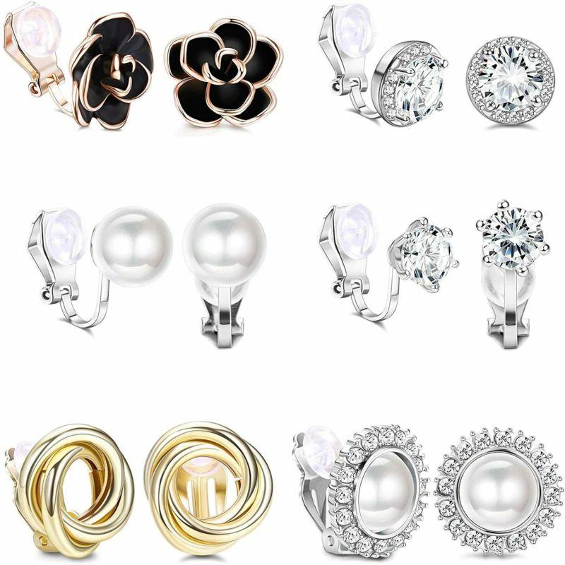 paia orecchini clip per donne ragazze senza