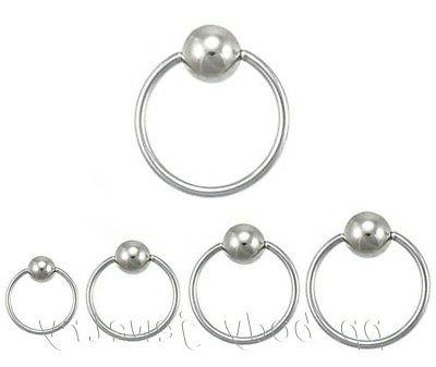 paio 20g chirurgico acciaio captive perlina anello
