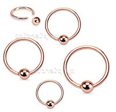 paio 20g oro rosa chirurgico acciaio cerchio