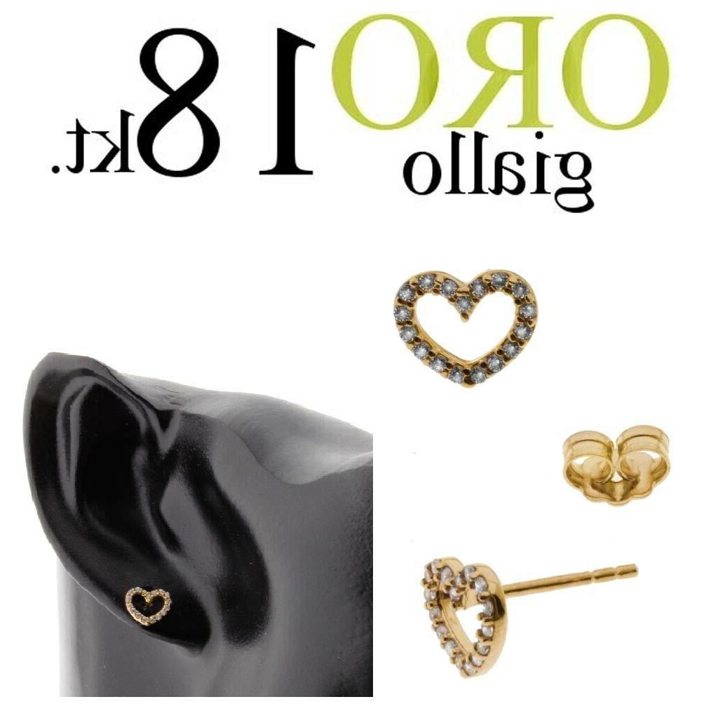 paio orecchini a cuore lobo oro giallo