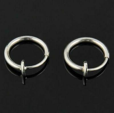 paio orecchini clip on silver finto piercing