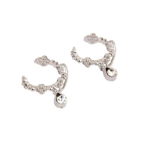 paio orecchino cristallo strass clip orecchini ear