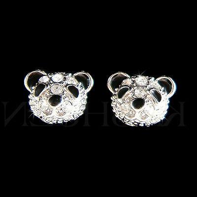 panda in swarovski cristallo piccoli orecchini a