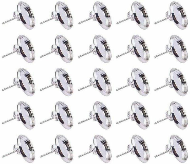 pandahall 50pcs cabochon orecchini basi per fai