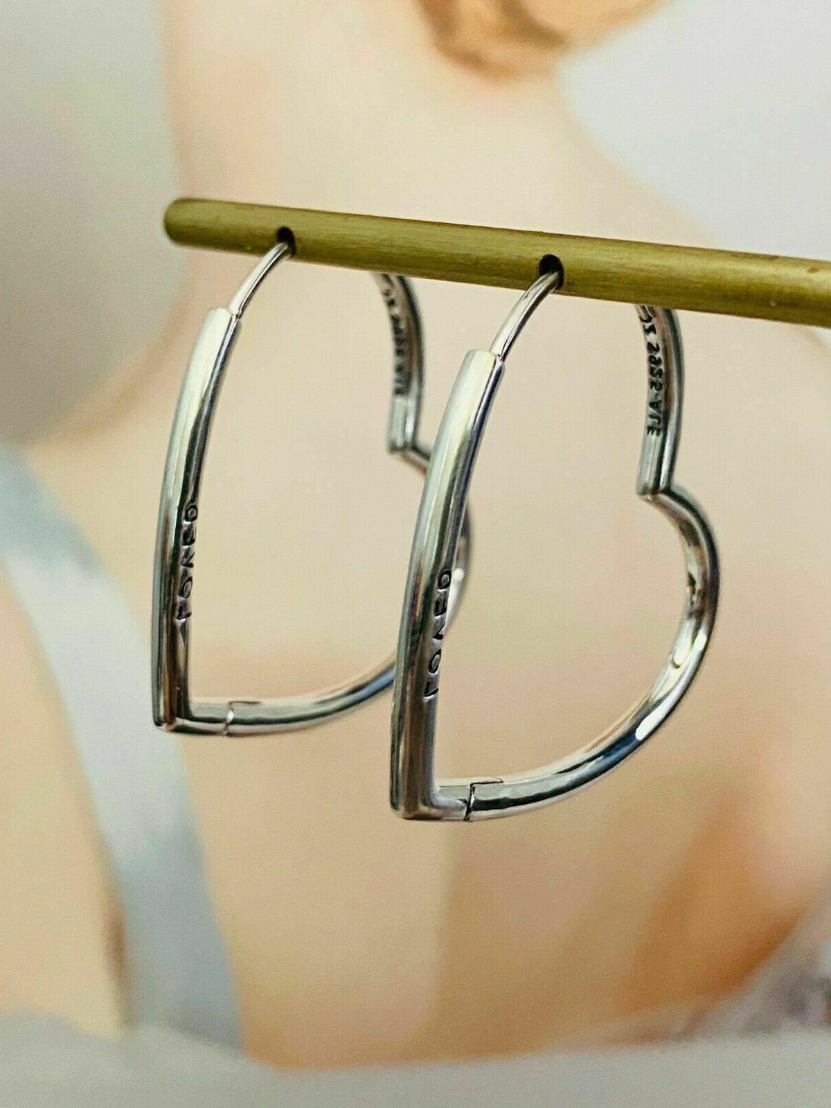 pandora orecchini a cerchio cuore asimmetrico 297822