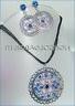 Medaglie Strass Blu Elettrico Bronzo Argentato Brunito