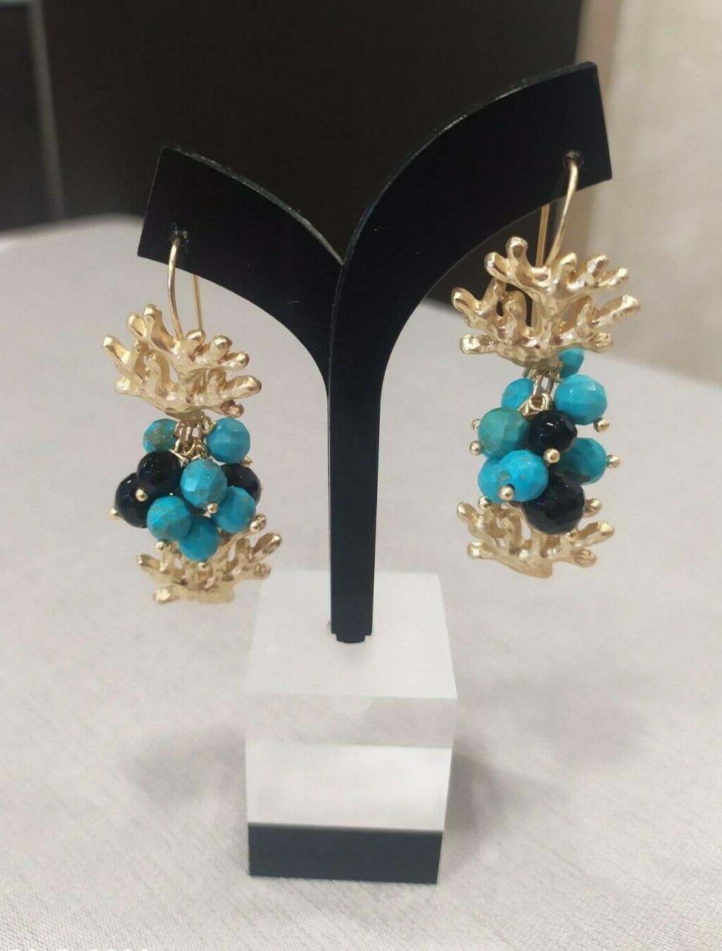 parure coral turquoise orecchini turchese e onice