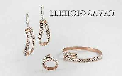 parure donna bracciale anello orecchini argento 925