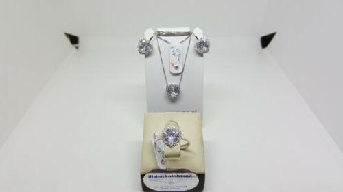 parure donna collana anello e orecchini con