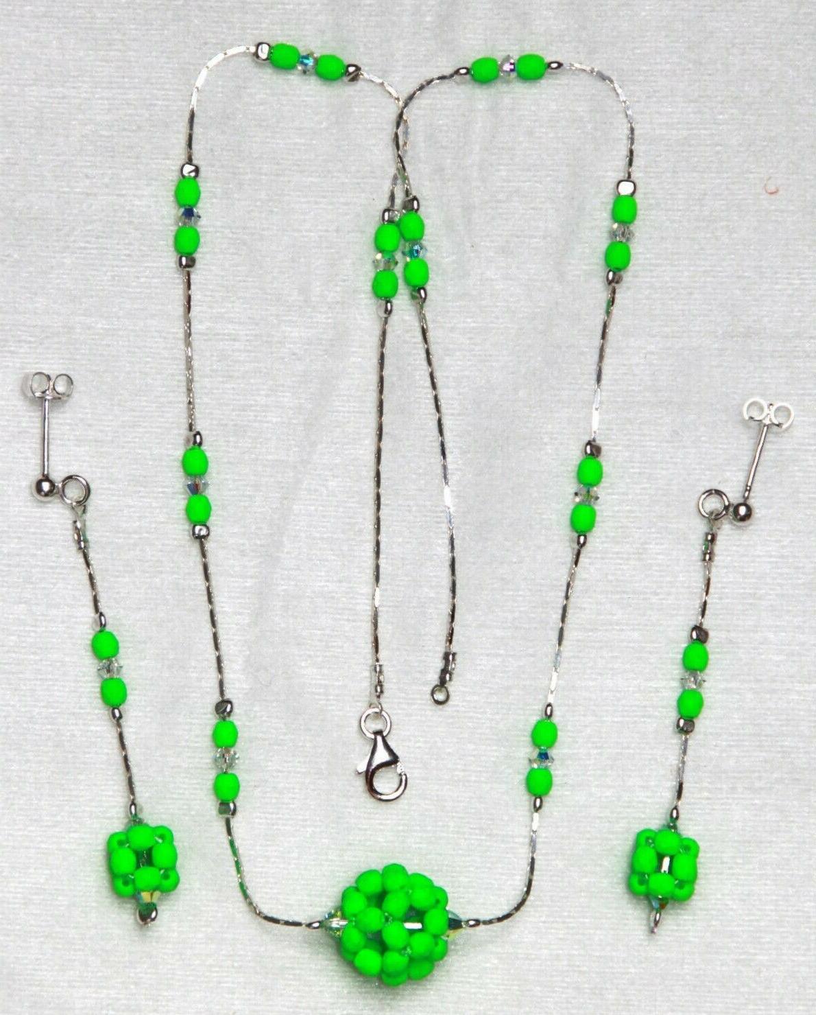 parure donna collana orecchini argento swarovski e