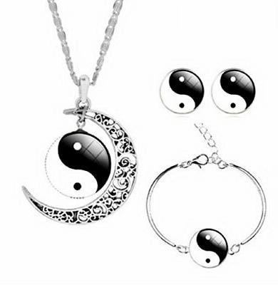 parure donna collana orecchini bracciale ying yang