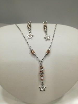 parure donna con pendente stella orecchini collana