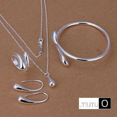 parure donna goccia argento sterling 925 orecchini