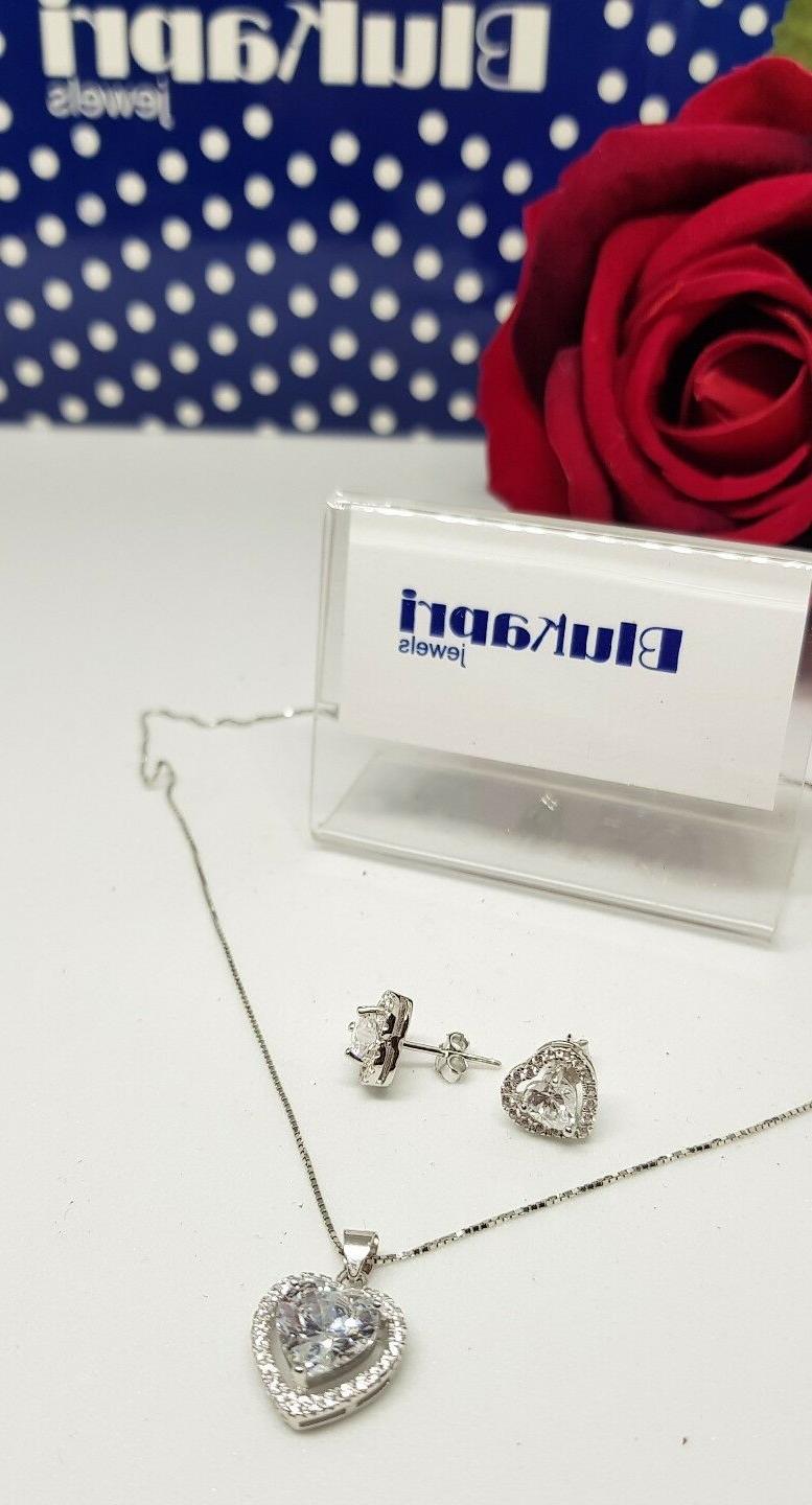 parure orecchini collana donna argento 925 cuore