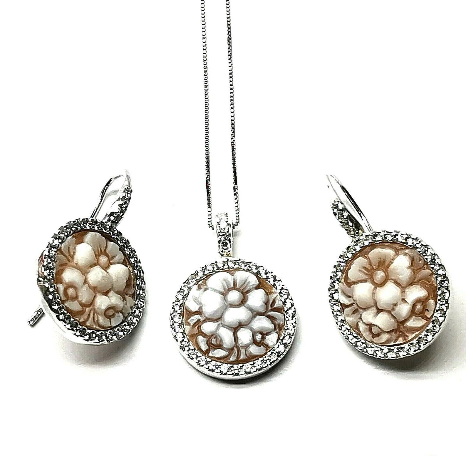 parure orecchini di lusso ciondolo set cammei