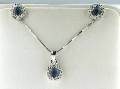 parure set pendente orecchini vero argento 925