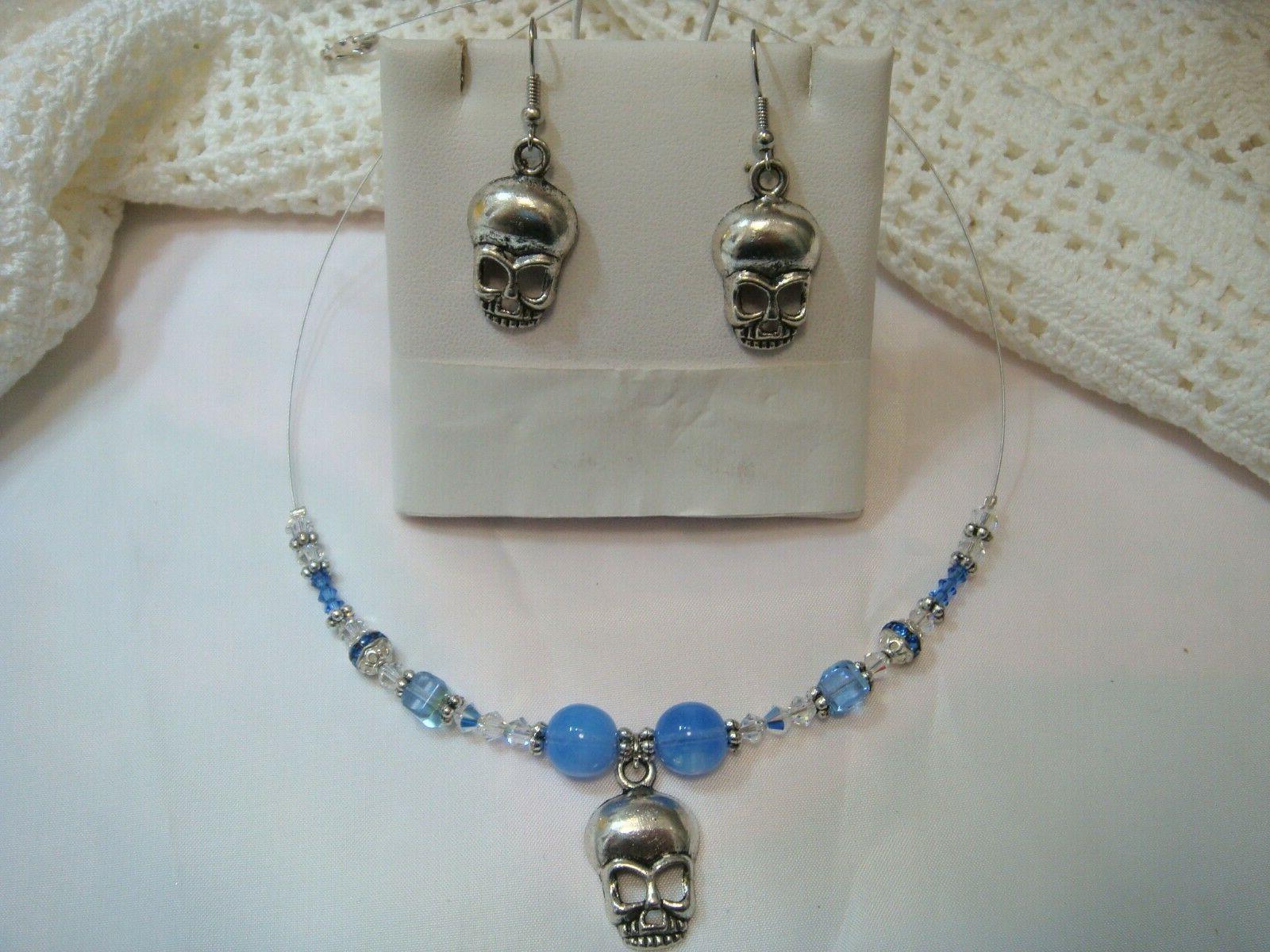 parure swarovski zaffiro e teschietti collana orecchini