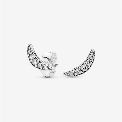 passione scintillante falce luna orecchini sterling zirconia