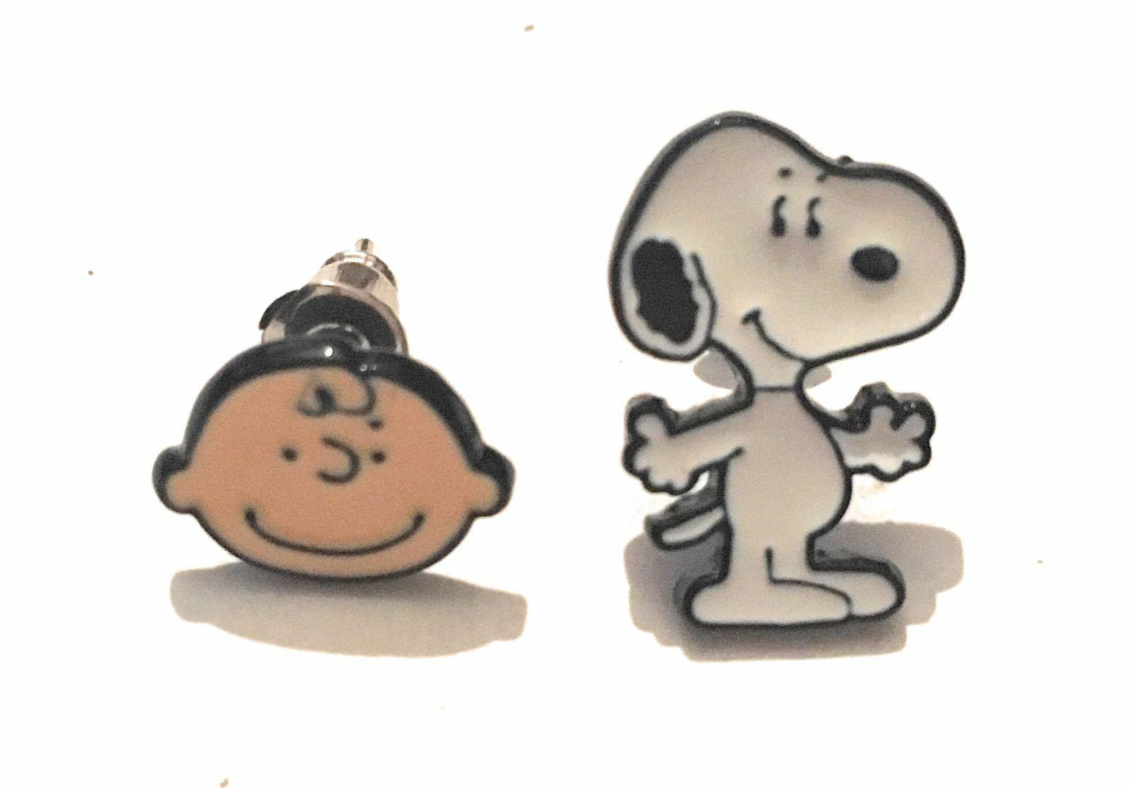 peanuts orecchini charlie brown snoopy lobo anime