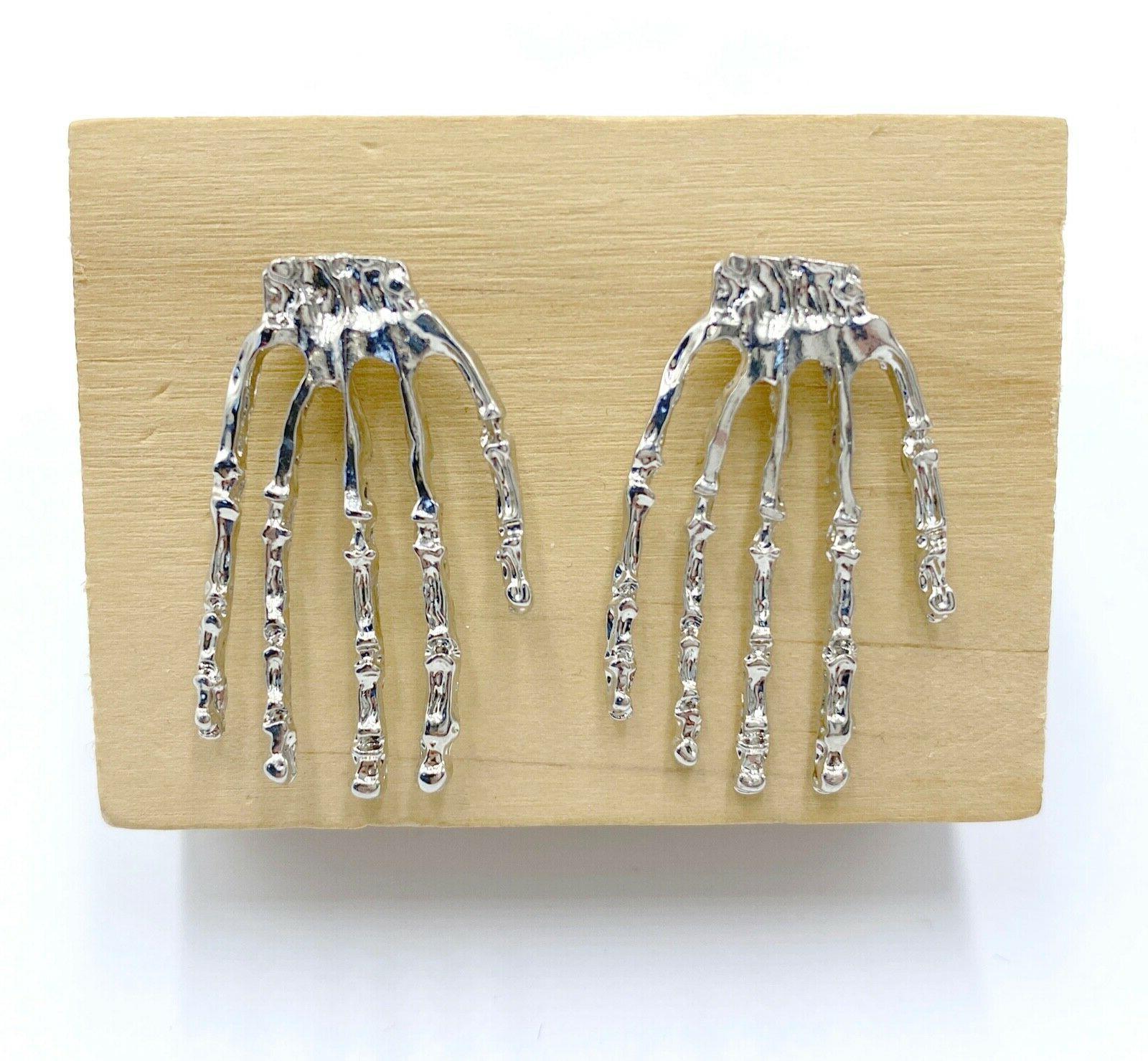 pendenti donna da mani da scheletro argentati