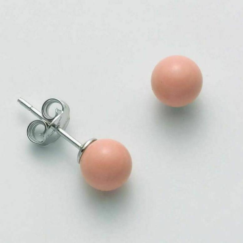 per2407 orecchini donna corallo rosa a lobo
