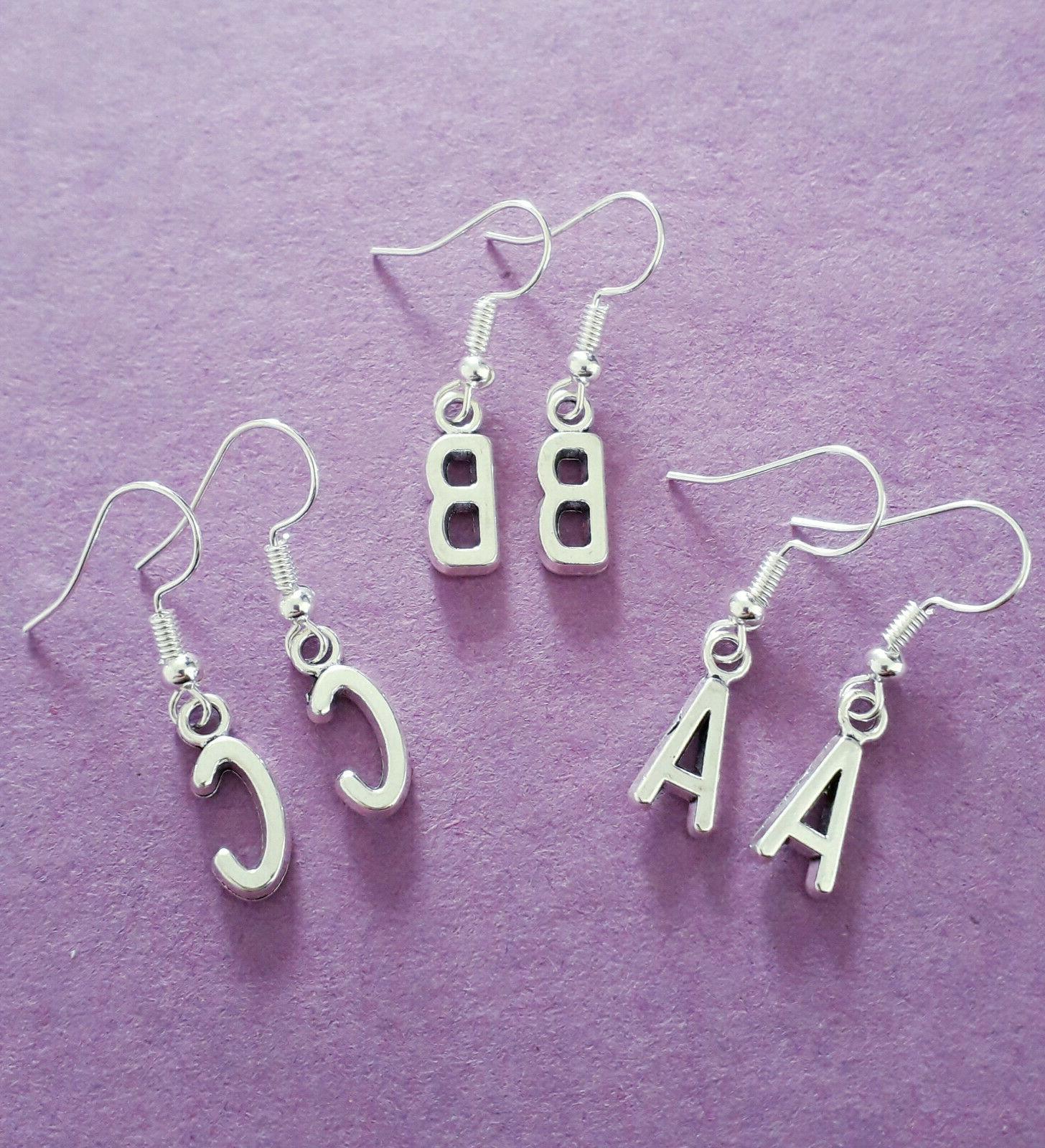 personalizzato color argento iniziale lettera dange goccia