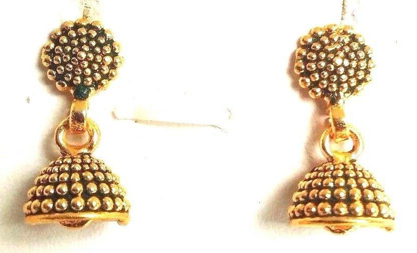 piccoli dorato oxidize orecchino jhumka pierangelo nuziale