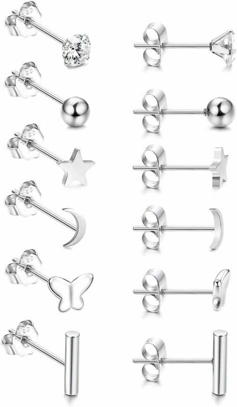 piccoli orecchini set argento 925 lune stelle