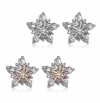 piccolo natale fiocco cristallo strass perno orecchini