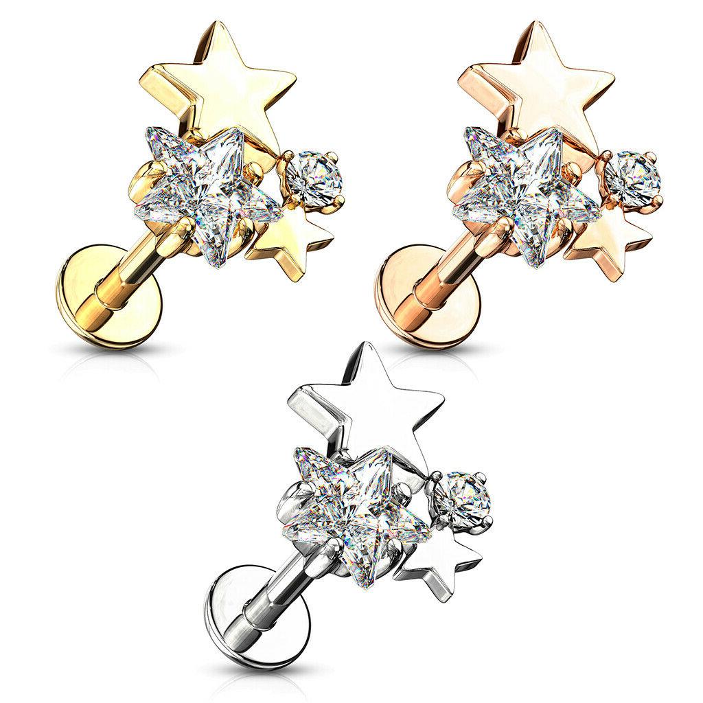 piercing al trago helix labret orecchini stella