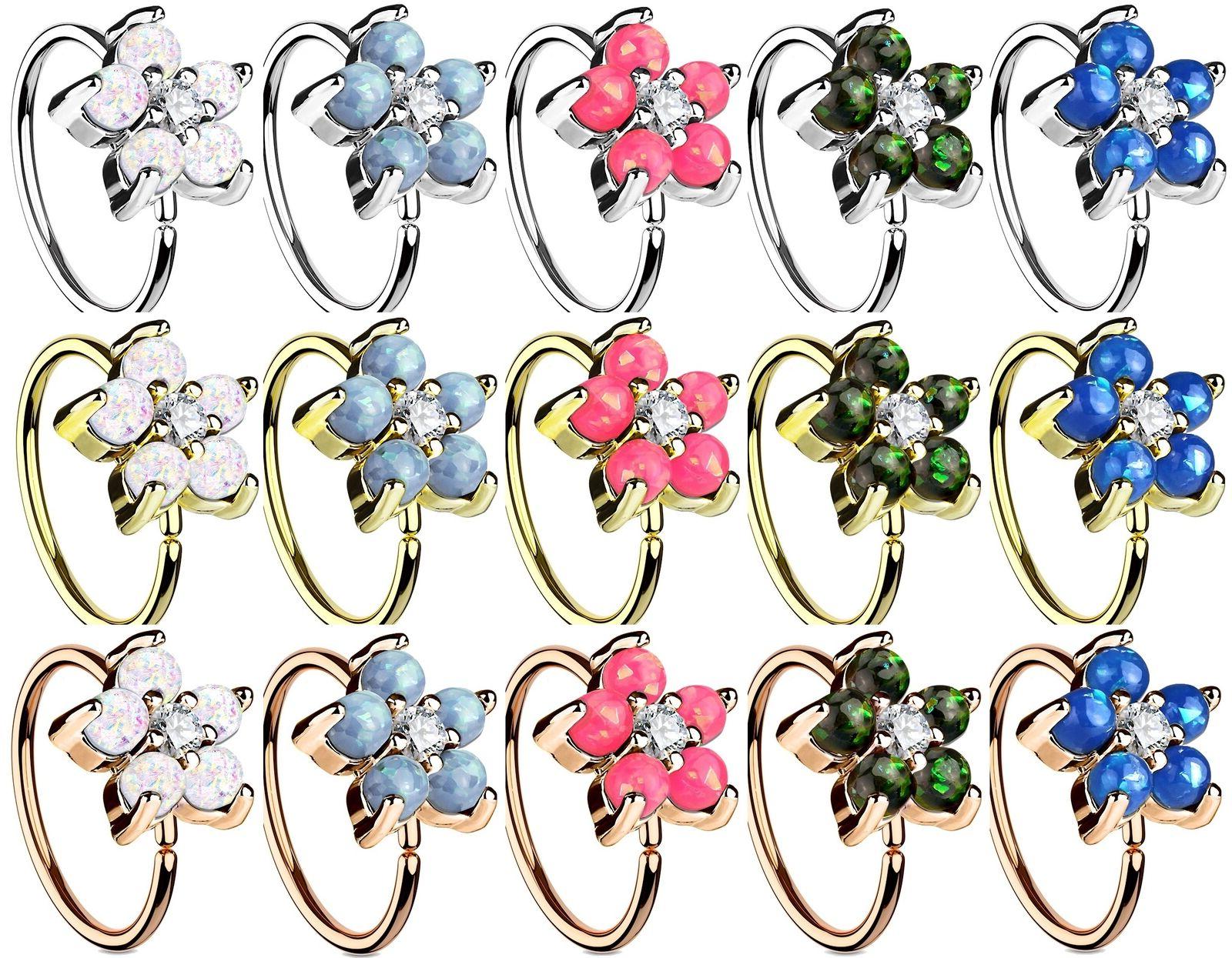 piercing naso anello per il fiore zirconia