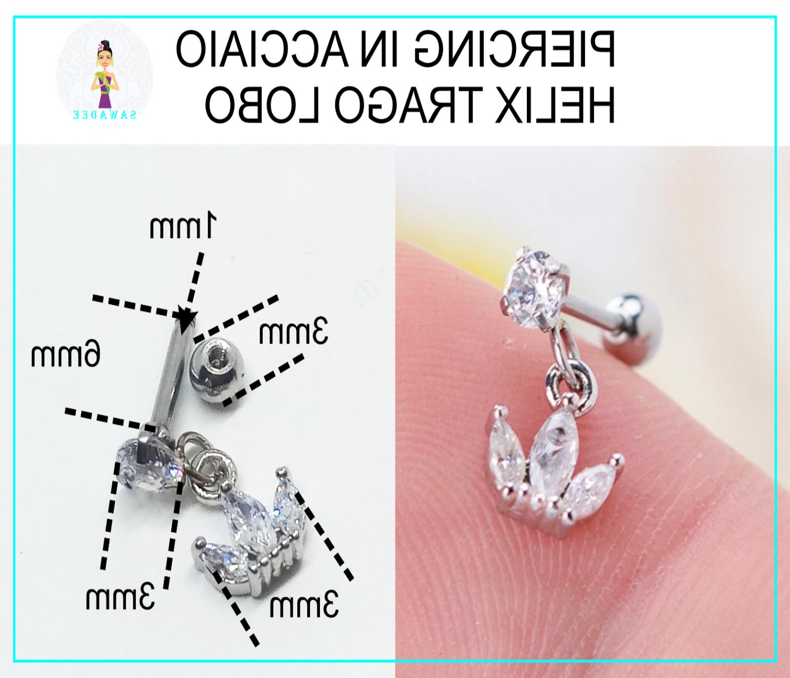 piercing orecchino acciaio chirurgico corona trago helix