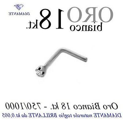 piercing orecchino naso oro bianco 18kt diamante