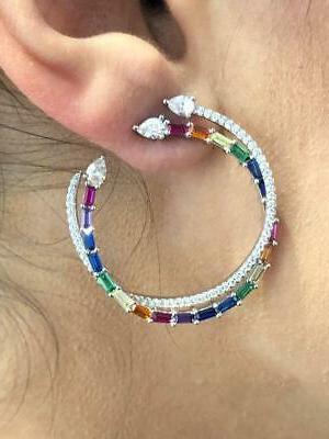 platino argento sterling arcobaleno zaffiro unico wrap