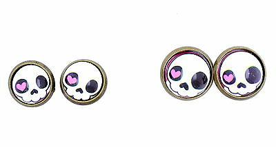 punk goth motociclista stile resina orecchini teschio