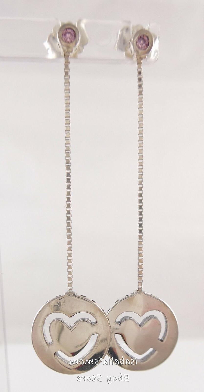 puro amore autentico argento cuore rosa pendente