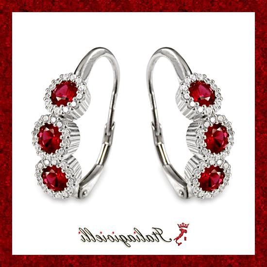 raggianti orecchini trilogy rubino gioielli donna argento