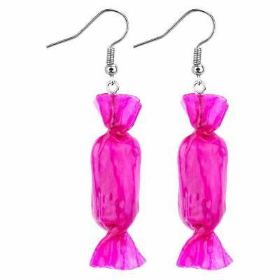 rosa caramelle dolci goccia orecchini funky retro