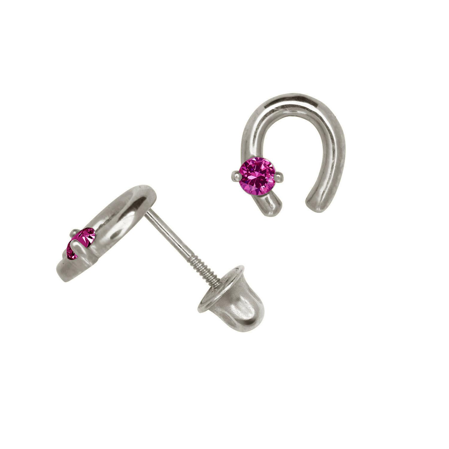 rubino ferro di cavallo orecchini a lobo