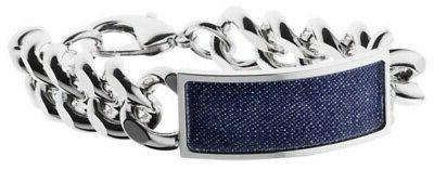 saldi bracciale uomo bling denim ottone rodiato