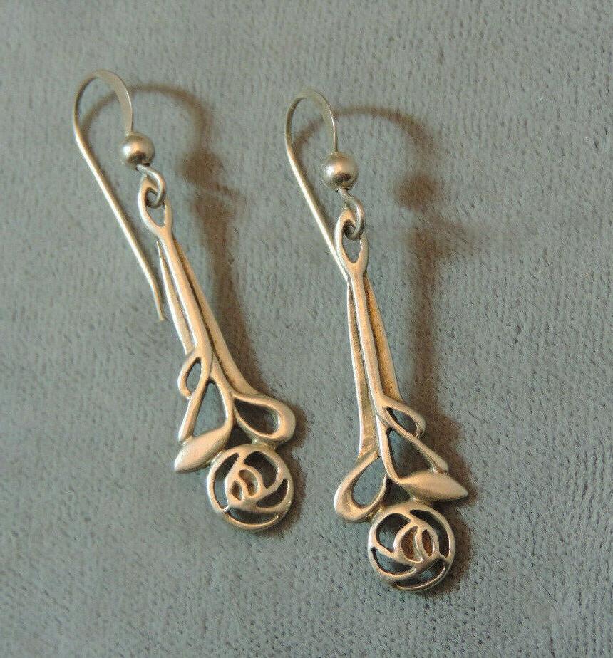 scozzese macintosh rosa argento sterling orecchini trafitto