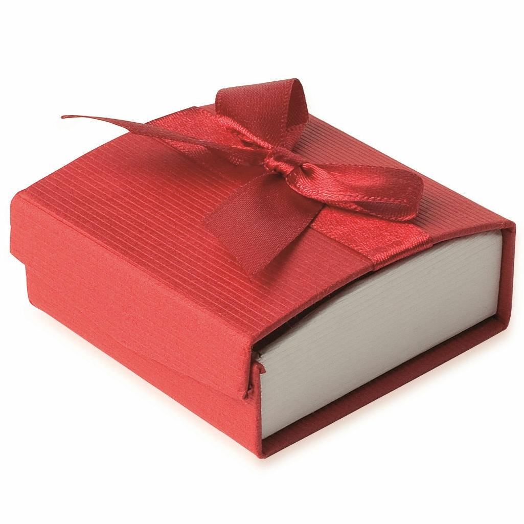 scrigno per orecchini rosso scatola regalo fiocco